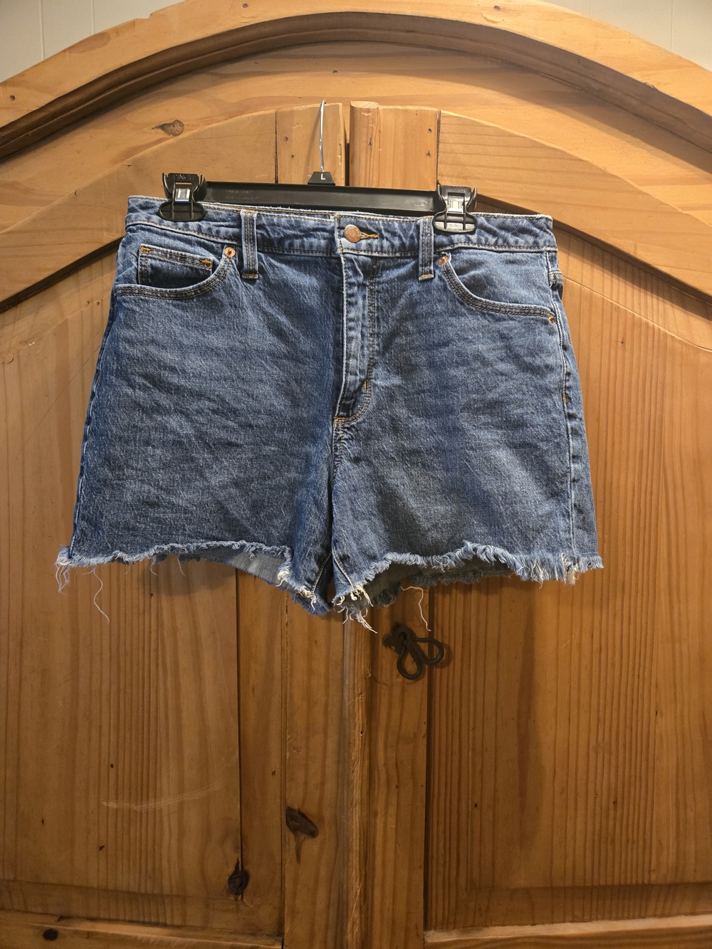 Universal Thread Raw-Hem Denim Shorts in Blue